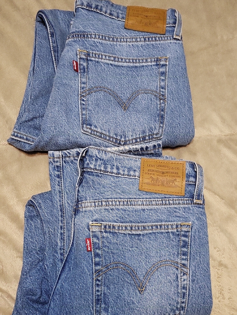 Levi's Light Blue Straight Leg Jeans - Pair